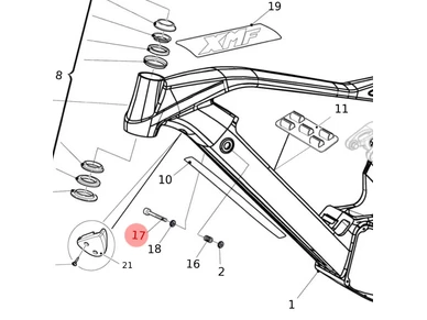 Fantic akun kiinnityspultti B0100220005 BATTERY SCREW 720WH ERGAL kuva