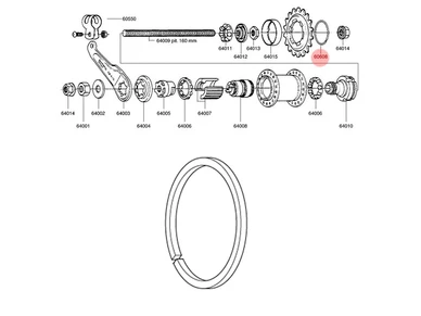 60608 SHIMANO TORPEDO FAVORIT rattaan lukitusjousi ebikeparts kuva