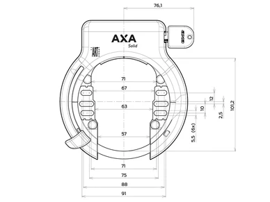 51020095 Runkolukko AXA Solid hyvaeksytty ebikeparts 1 kuva
