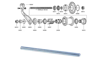 64009_SHIMANO_1-v_CB-E110_akseli_160mm_ebikeparts image