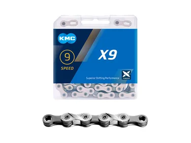 BX09NG114_Ketju_polkupyoeraeaen_9-v_KMC_X9_1_2x11_128_114L_ebikeparts_1 kuva