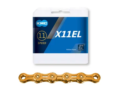 BX11ELT18_Ketju_11-v_KMC_X11EL_Ti-N_Gold_ebikeparts kuva