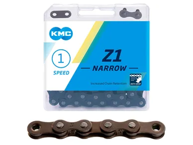 BZ1NB0112_Ketju_1-v_KMC_Z1_Narrow_Brown_1_2_x_3_32_112L_jopo_ketju_polkupyoeraen_varaosat_verkkokaupasta_www_ebikeparts_fi kuva