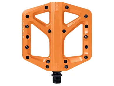 CB16388_CRANKBROTHERS_Pedal_Stamp_1_Large_Orange_Polkupyoeraen_varaosat_verkkokaupasta_www_ebikeparts_fi image