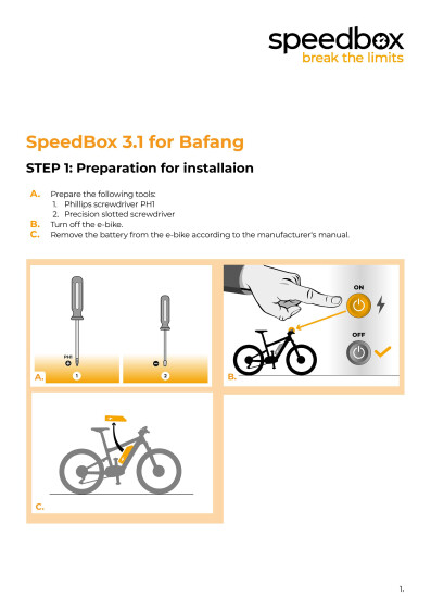 Speedbo bafang 31 asennusohje