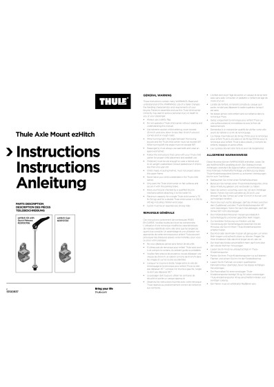 20110720 THULE Axle Mount ezHitch Cup lastenkuljetusperakarryn lisakiinnike