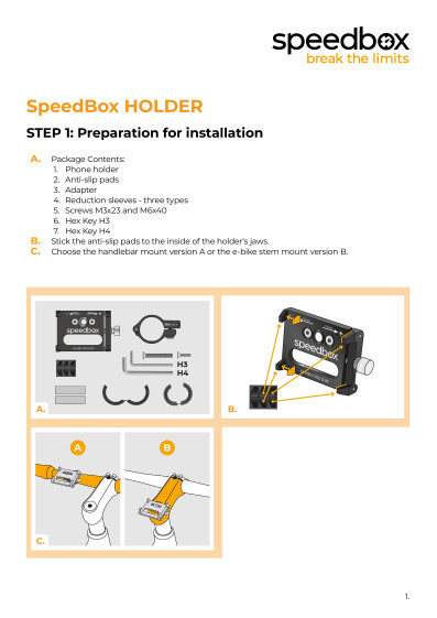 SpeedBox phone holder manual