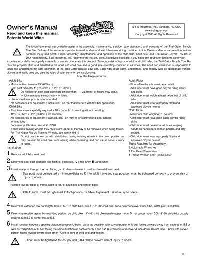 trail gator tow bar manual 3 28 08