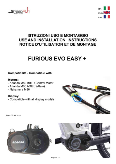 SPEEDFUN FURIOUS EVO EASY ANANDA M80 ASENNUSOHJE