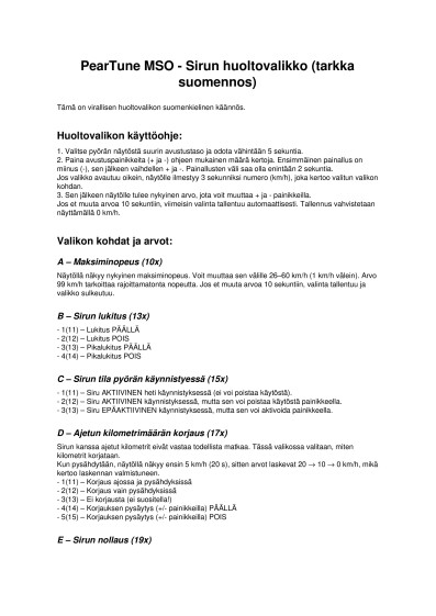 peartune mso manual for service menu of the chip fi