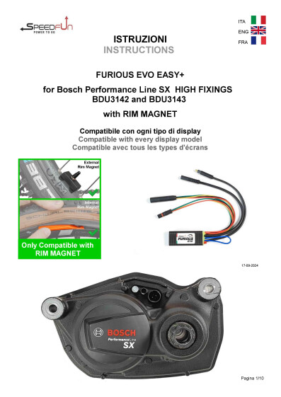 SPEEDFUN FURIOUS EVO EASY BOSCH RIM MAGNET SX ASENNUSOHJE BDU3142 BDU3143